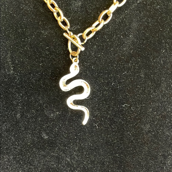 Gold Snake Pendant Necklace - Picture 5 of 5